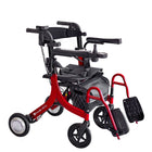 3 In 1 EVO E-Traveller Hybrid Multi Tasker Rollator Walker Electric Wheelchair - Red