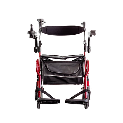 3 In 1 EVO E-Traveller Hybrid Multi Tasker Rollator Walker Electric Wheelchair - Red