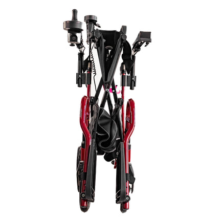 3 In 1 EVO E-Traveller Hybrid Multi Tasker Rollator Walker Electric Wheelchair - Red