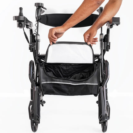 3 In 1 EVO E-Traveller Hybrid Multi Tasker Rollator Walker Electric Wheelchair - Black