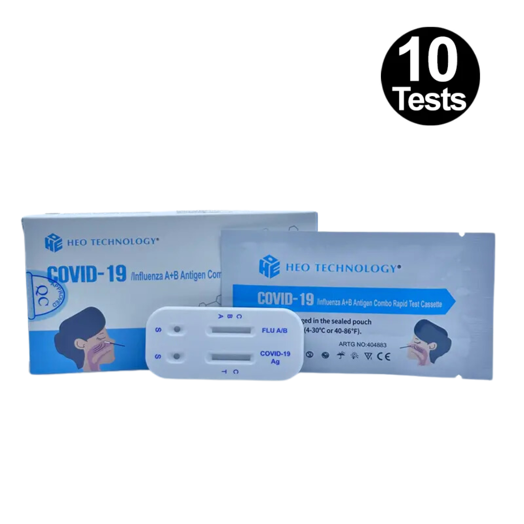 HEO Very High Sensitivity Influenza A/B Rapid Antigen Test Combo Rats Nasal May 2026 - (10 Pack)