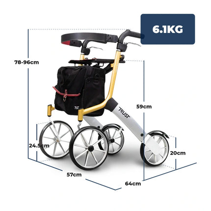 Let's Go Out Rollator Mobility Wheelie Walker - Trust Care