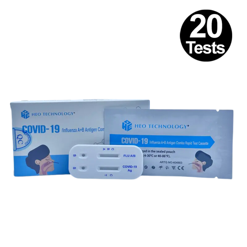 HEO Very High Sensitivity Influenza A/B Rapid Antigen Test Combo Rats Nasal May 2026 - (20 Pack)