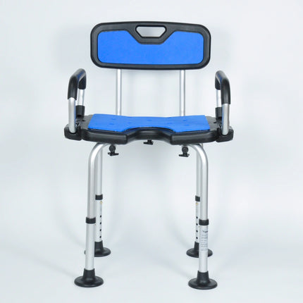 Shower Chair With Padded Soft Seat & Backrest - Black