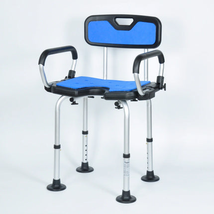 Shower Chair With Padded Soft Seat & Backrest - Black