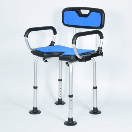 Shower Chair With Padded Soft Seat & Backrest - Black