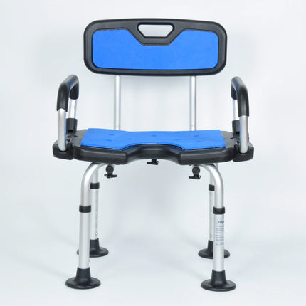 Shower Chair With Padded Soft Seat & Backrest - Black