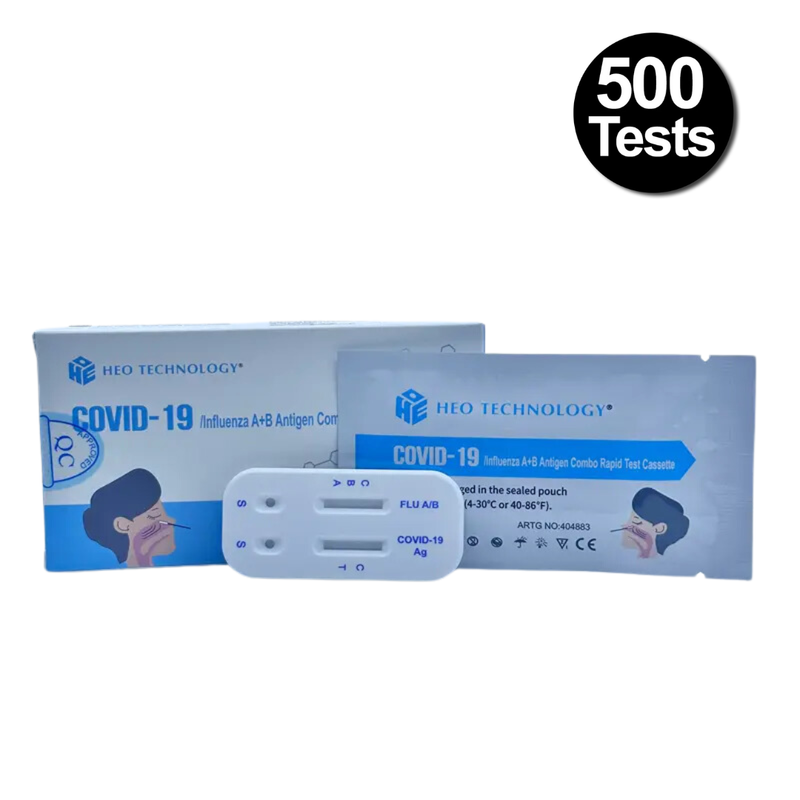 HEO Very High Sensitivity Influenza A/B Rapid Antigen Test Combo Rats Nasal May 2026 - (500 Pack)