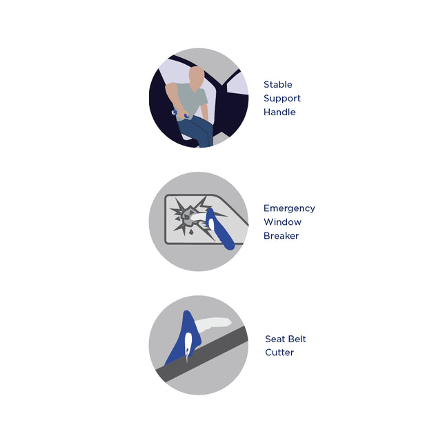 Aspire AssistBar with Emergency Window Breaker and Seat Belt Cutter