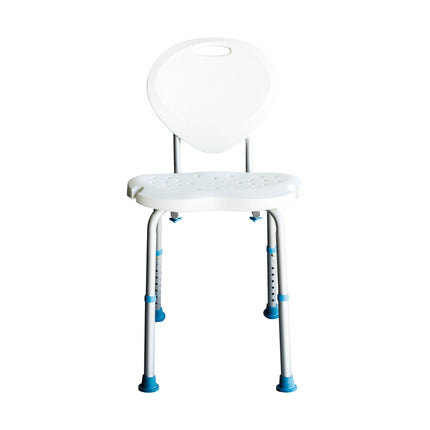 Ergonomic Adjustable Shower Chair Bath Stool Seat - With Back Rest