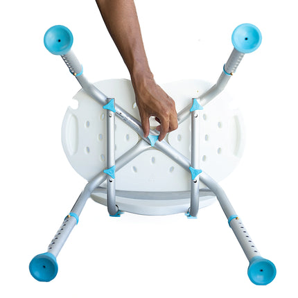 Ergonomic Adjustable Shower Chair Bath Stool Seat - With Back Rest