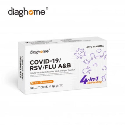 Diaghome 4 in 1, RSV, Influenza A&B Rapid Antigen Test Rats - Nasal Dec 2026