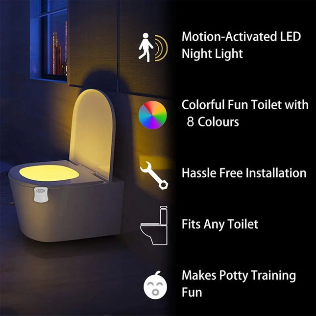 Toilet Safety Night Light Motion Sensor 8 Colours