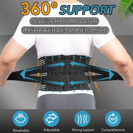 Back Lumbar Support Brace Adjustable Support Belt - Orthopedic