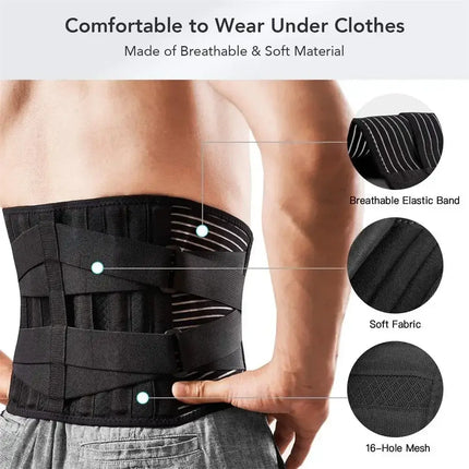 Back Lumbar Support Brace Adjustable Support Belt - Orthopedic