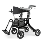 3 In 1 EVO E-Traveller Hybrid Multi Tasker Rollator Walker Electric Wheelchair - Black