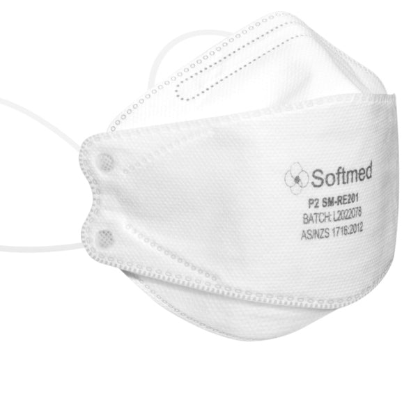 P2 N95 E-MED Australia Made Surgical Respirator Masks White - 20 PACK