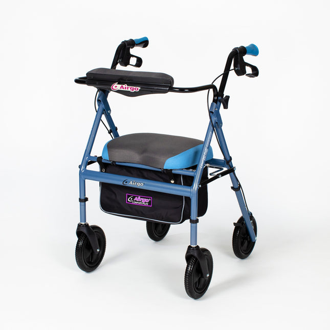 Comfort Plus Airgo Rollator (BARIATRIC) XWD Mobility Wheelie Walker - Blue