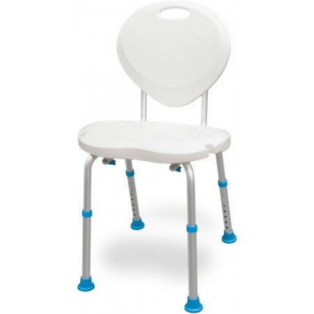 Ergonomic Adjustable Shower Chair Bath Stool Seat - With Back Rest